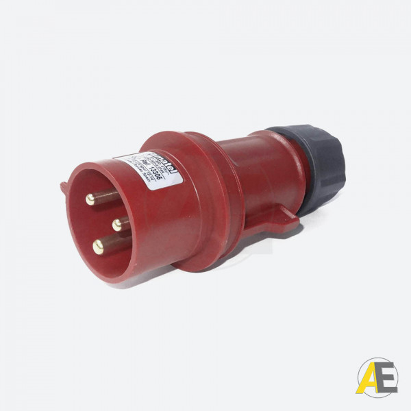 Plugue Industrial 32A - 380/440V - 2P+T 9H - IP44 13305 - Famatel Cód. 102615