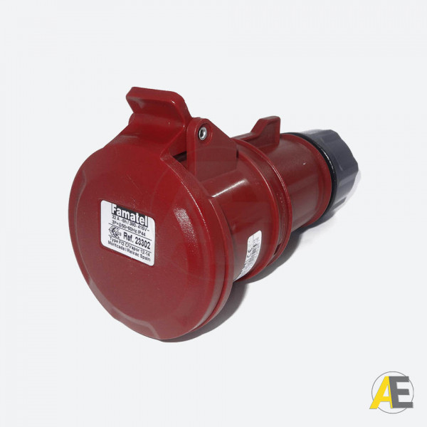 Tomada Industrial 32A - 380/440V - 3P+T 6H - IP44 23302 - Famatel Cód. 102749