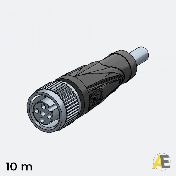 Cabo Conector Reto M12 / 4 Polos -   V1-G-10M-PVC - Pepperl+Fuchs Cód. 100457