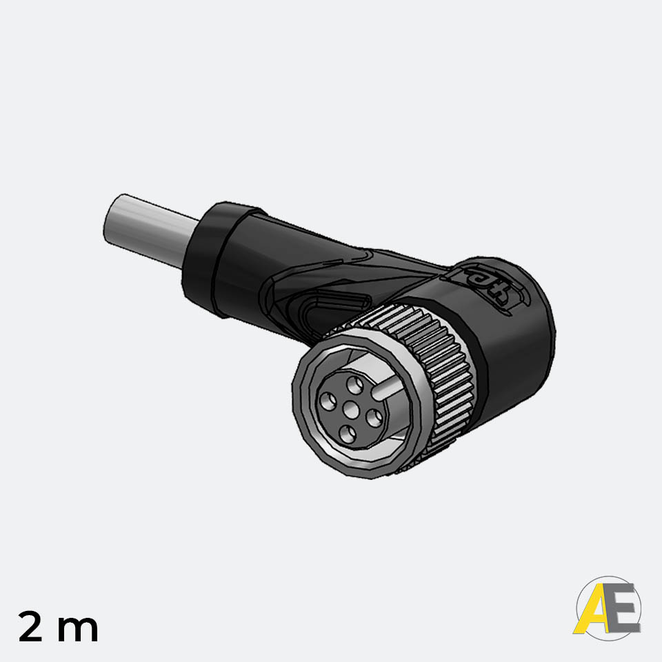 Cabo Conector Angular M12 / 4 Polos -   V1-W-2M-PVC - Pepperl+Fuchs Cód. 201121