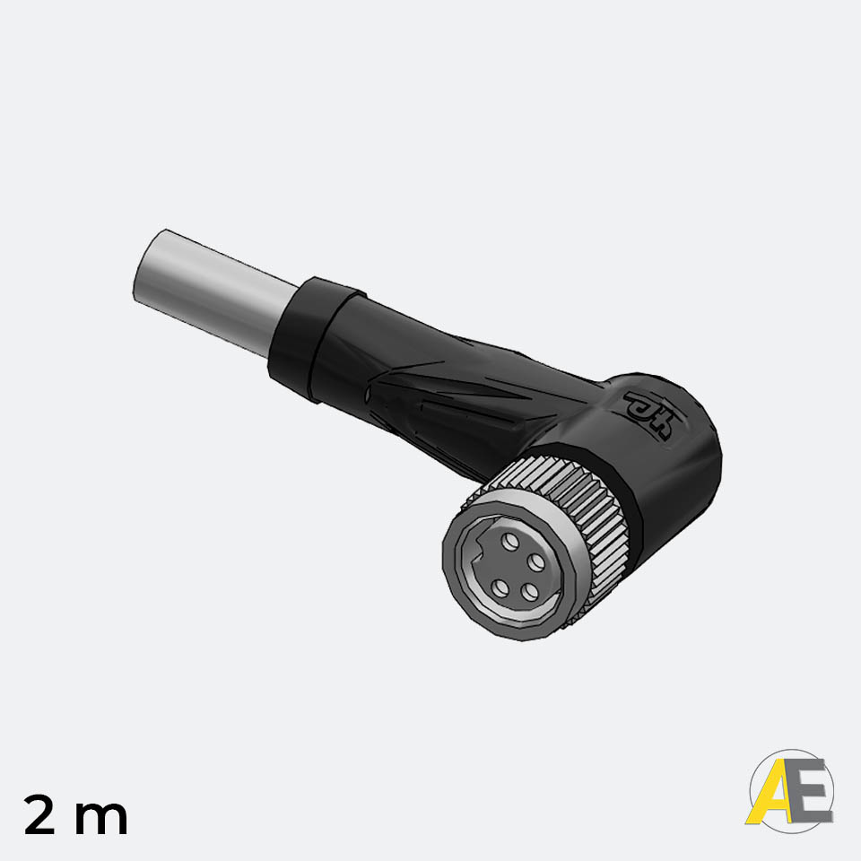 Cabo Conector Angular M8 / 4 Polos -   V31-WM-2M-PVC Pepperl+Fuchs Cód. 201108