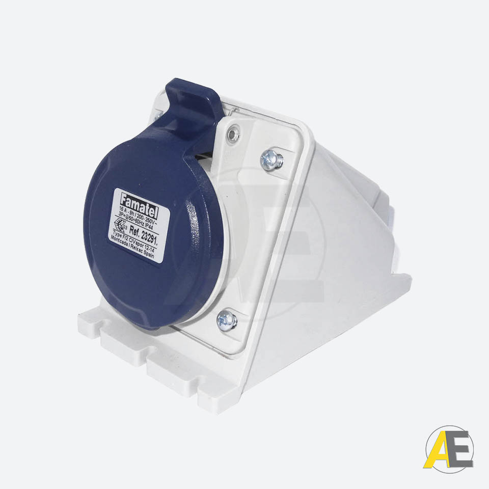 Tomada de Sobrepor 16A - 220/240V - 3P+T 9H - IP44 23291 - Famatel Cód. 102709