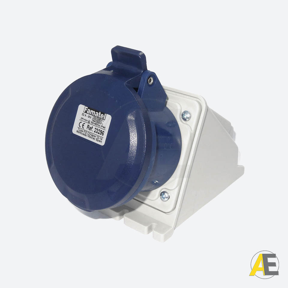 Tomada de Sobrepor 32A - 220/240V - 3P+T+N 9H - IP44 23296 - Famatel Cód. 102687