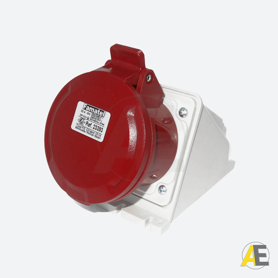 Tomada de Sobrepor 32A - 380/440V - 3P+T+N 6H - IP44 23393 - Famatel Cód. 102686
